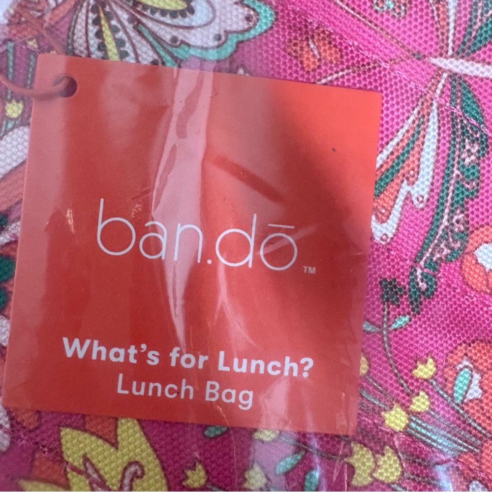 BAN.DO Women’s Girls WHAT'S FOR LUNCH? LUNCH BAG MAGIC GARDEN HOT PINK NWT - Picture 6 of 8